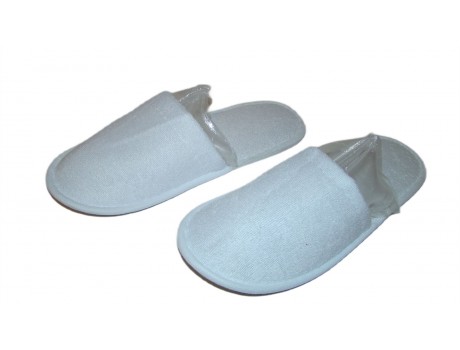 Тапочки махрові гостьові із закритим мисом білі (39-43р) код.2097